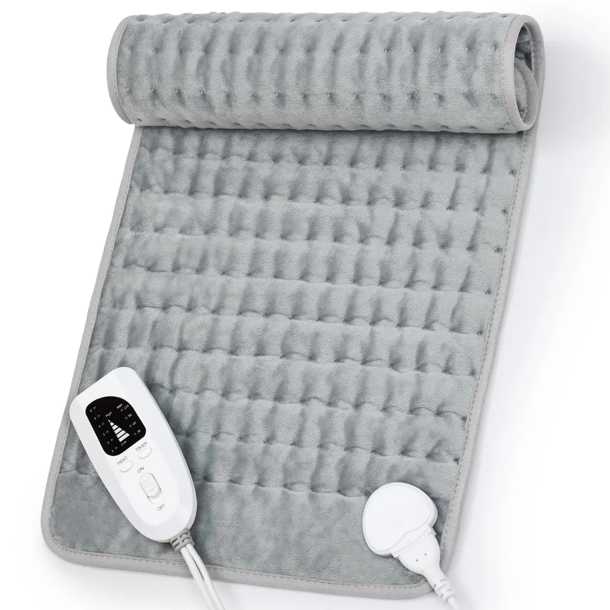 Deepsoon Electric Heating Pad 24x12 Inch Silvergray | 6 Heat Settings & 4 Timer - main product image