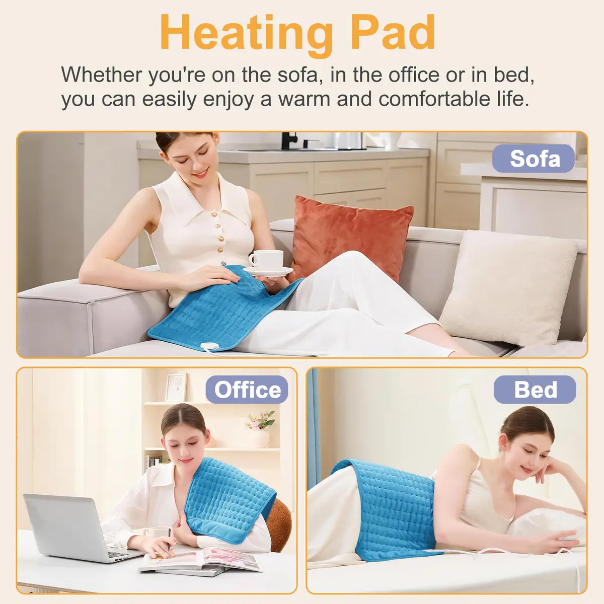 Deepsoon Electric Heating Pad 61cm x 30.5cm (24x12 Inch) | 6 Heat Settings & Auto Shut-Off - view 3