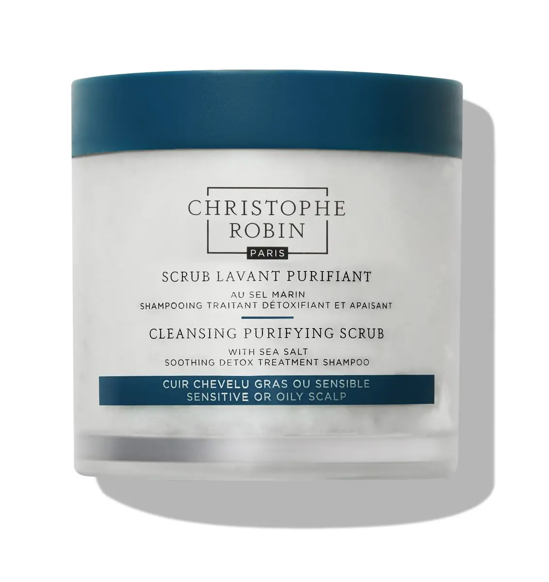Christophe Robin Purifying Scalp Scrub with Sea Salt 250ml | Deep Cleansing Detox for Oily Roots & Sensitive Scalps - main product image