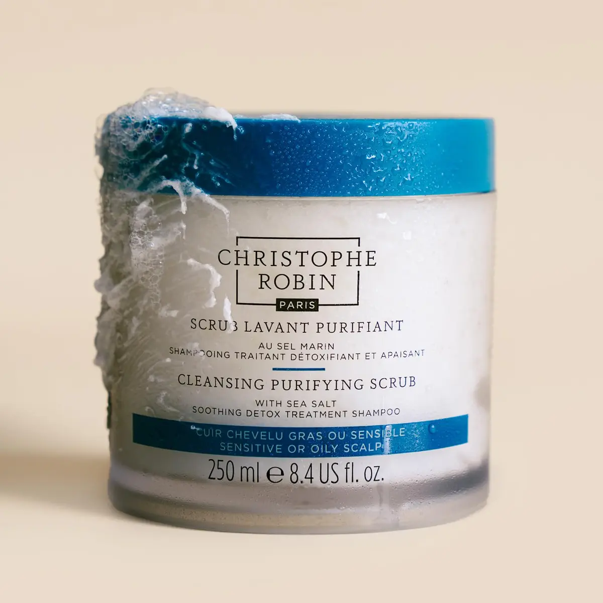 Christophe Robin Purifying Scalp Scrub with Sea Salt 250ml | Deep Cleansing Detox for Oily Roots & Sensitive Scalps - view 2