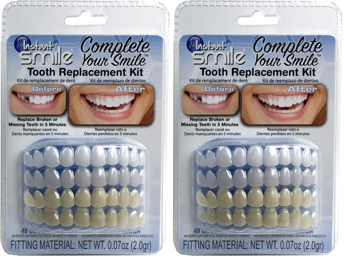 Instant Smile Complete Your Smile Temporary Tooth Replacement Kit - Replace a Missing Tooth in Minutes - Patented (Pack of 2) - main product image