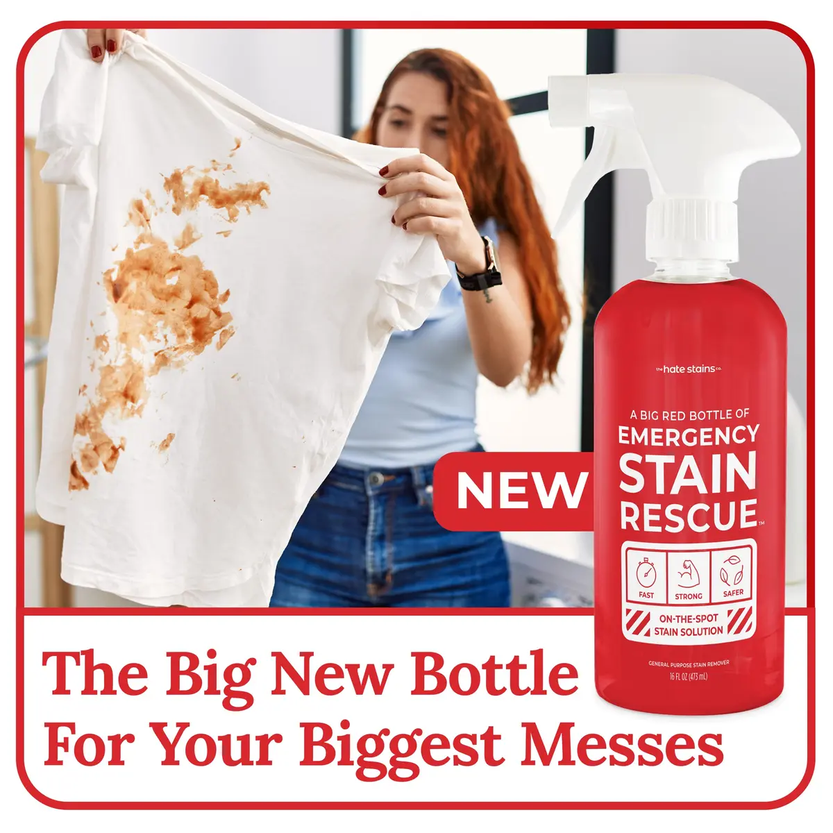Emergency Stain Rescue Stain Remover Spray 1000ml (32 Fl Oz) | Fast Acting for Wine, Coffee, Grease, Blood Stains - view 2