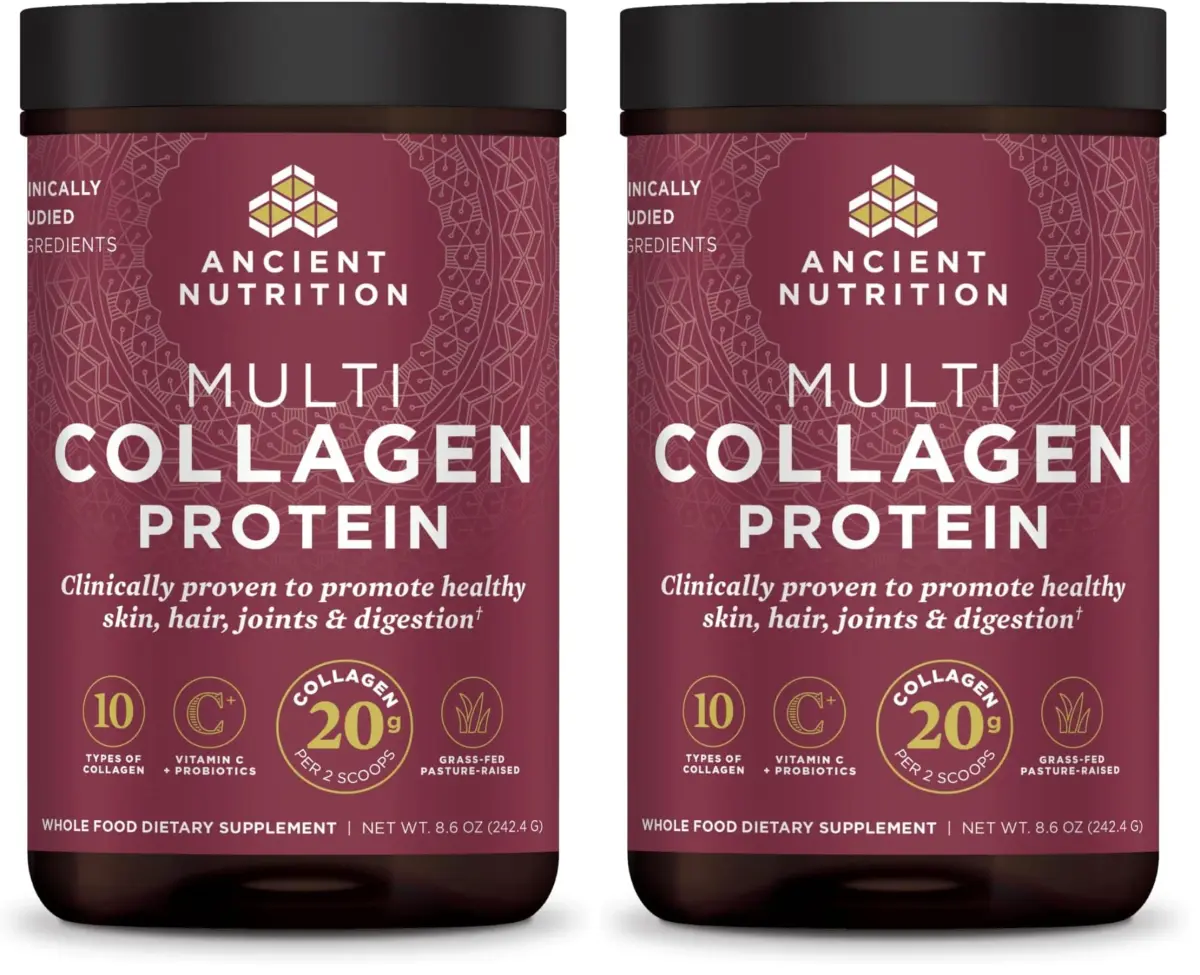 Ancient Nutrition Multi Collagen Powder Packets Unflavored 24 Servings (Pack of 2) | Supports Skin, Nails & Gut Health - main product image