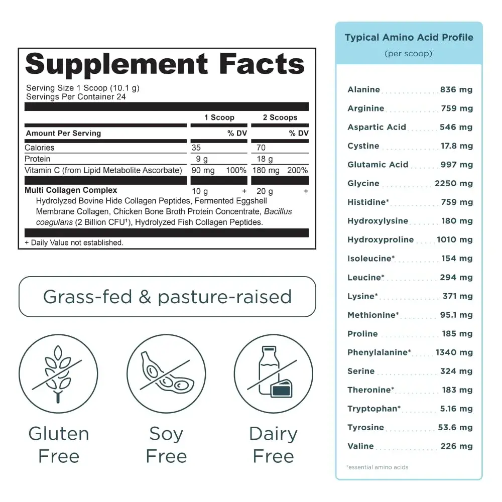 Ancient Nutrition Multi Collagen Powder Packets Unflavored 24 Servings (Pack of 2) | Supports Skin, Nails & Gut Health - view 7