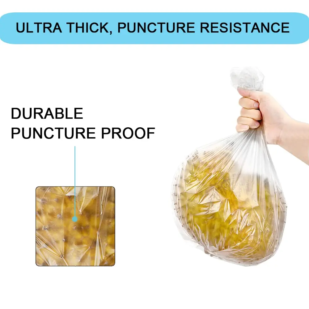 SOSOHOME Clear Waste Bags 4.5L (1.2 Gallon) | 150 Count Pack of 3 - view 6