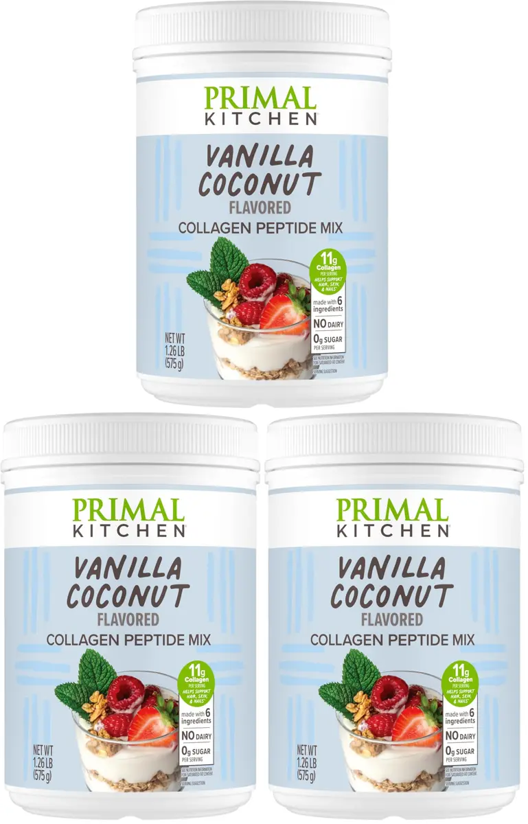 Primal Kitchen Vanilla Coconut Collagen Fuel Drink Mix 60 Ounces (1.8kg) | 11g Bovine Collagen Peptides Per Serving - main product image