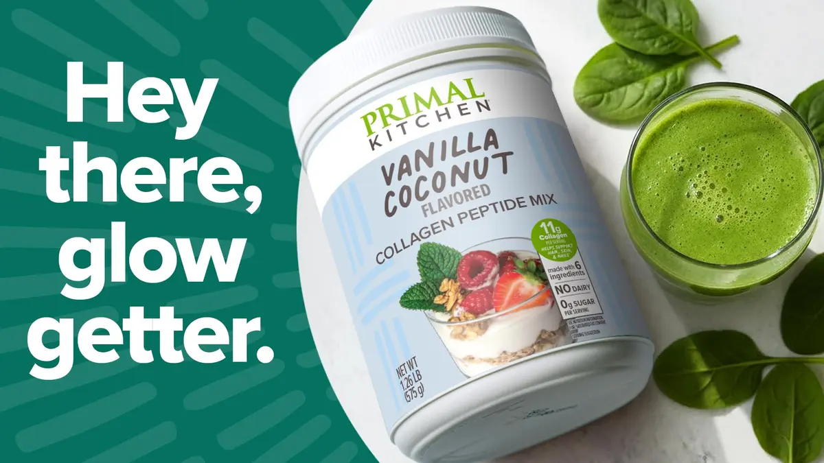 Primal Kitchen Vanilla Coconut Collagen Fuel Drink Mix 60 Ounces (1.8kg) | 11g Bovine Collagen Peptides Per Serving - view 2