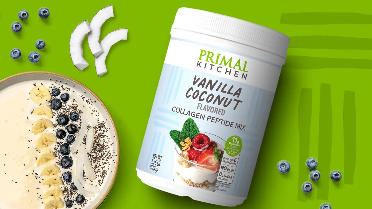 Primal Kitchen Vanilla Coconut Collagen Fuel Drink Mix 60 Ounces (1.8kg) | 11g Bovine Collagen Peptides Per Serving - view 3