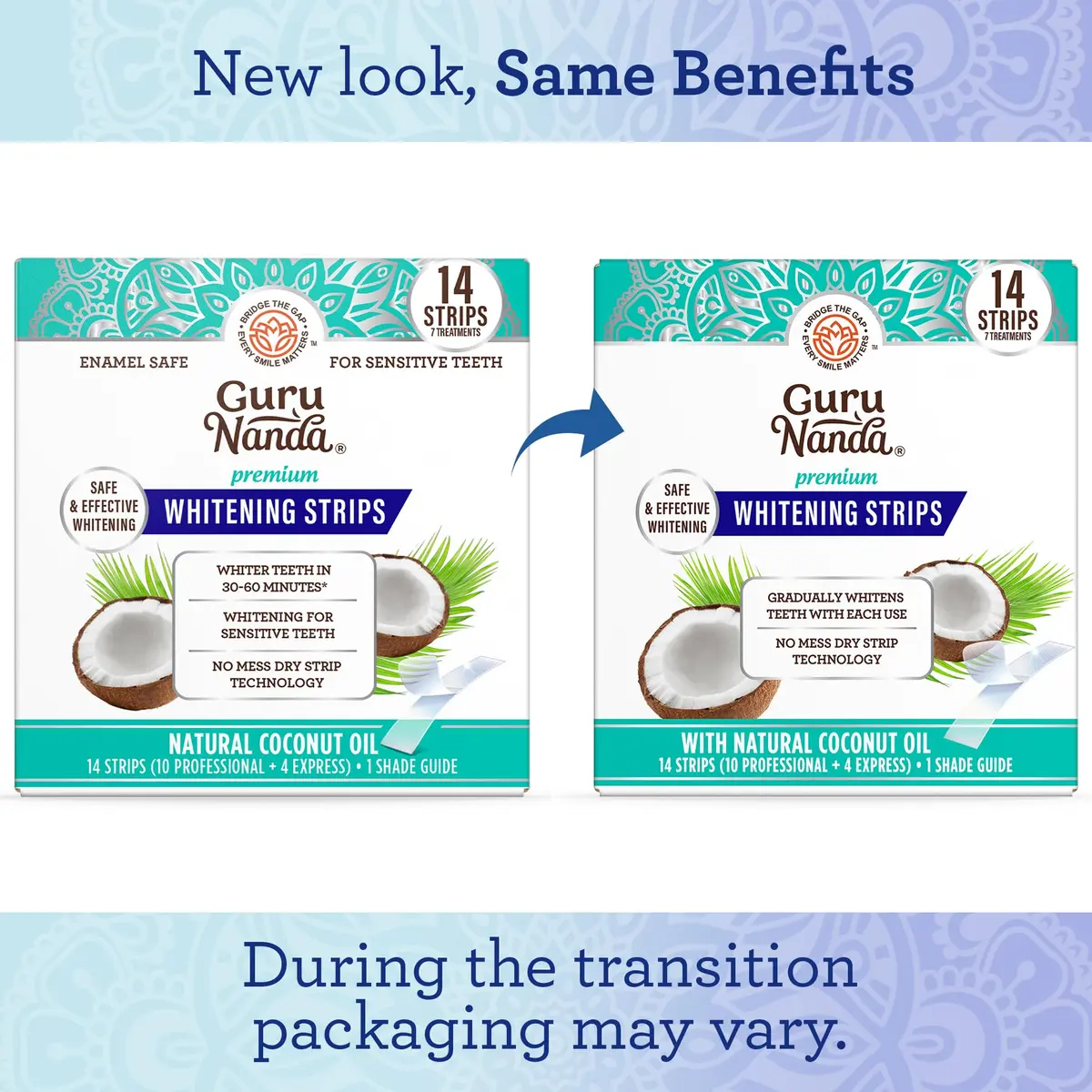 GuruNanda Teeth Whitening Strips Kit - 7-Day Treatment with Non-Slip, Dry Strip Technology - Whitening Designed with Care for a Brighter Smile (Pack of 4) - view 2