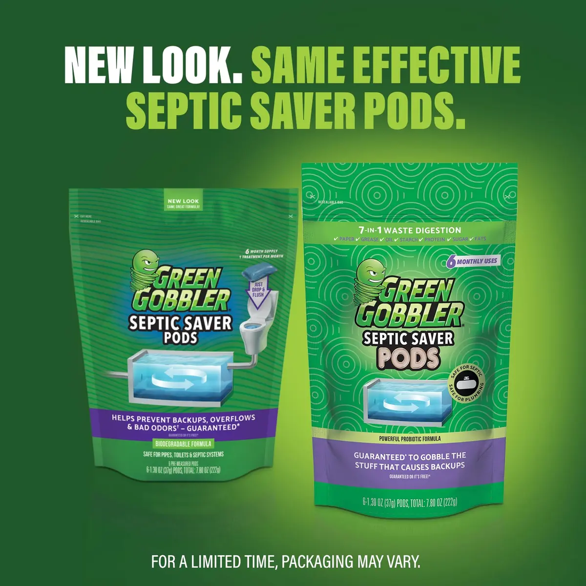 Green Gobbler Septic Saver Pods 72 Count (2.87 kg / 6.32 lb) | Natural Bacteria for Septic System Maintenance - view 3