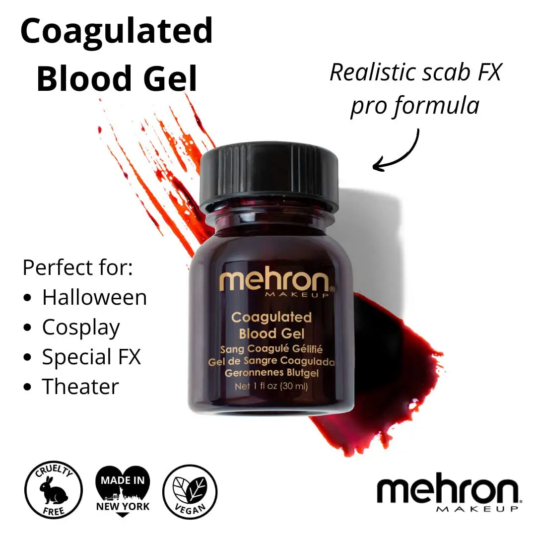 Mehron Makeup Coagulated Blood Gel | Fake Thick Blood Makeup for SFX, Halloween, Cosplay | 60ml (2 oz) Pack of 2 | Holds Shape Without Dripping - view 3