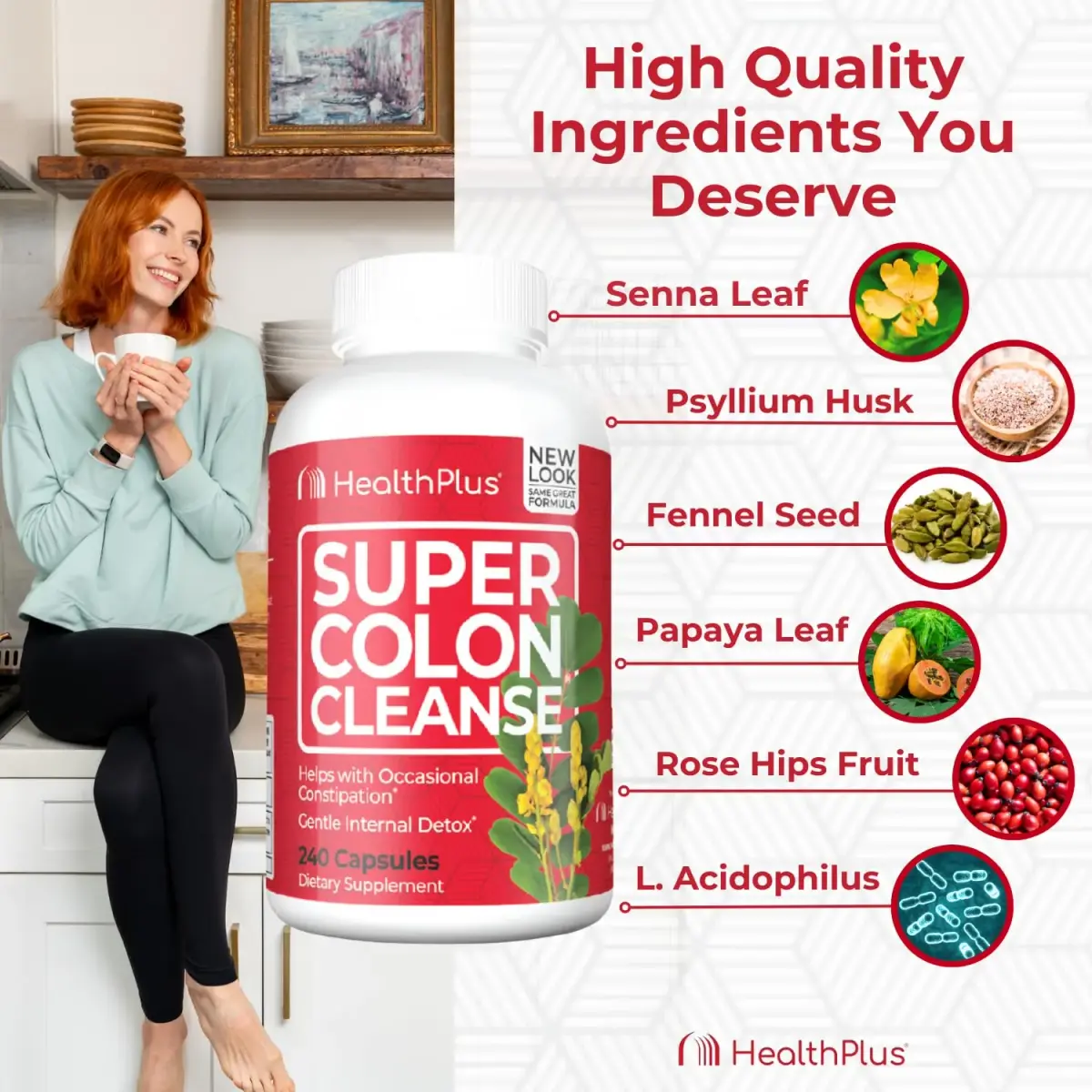 Health Plus Super Colon Cleanse Gentle Gut Cleanse Detox 240 Capsules (Pack of 2) - view 6
