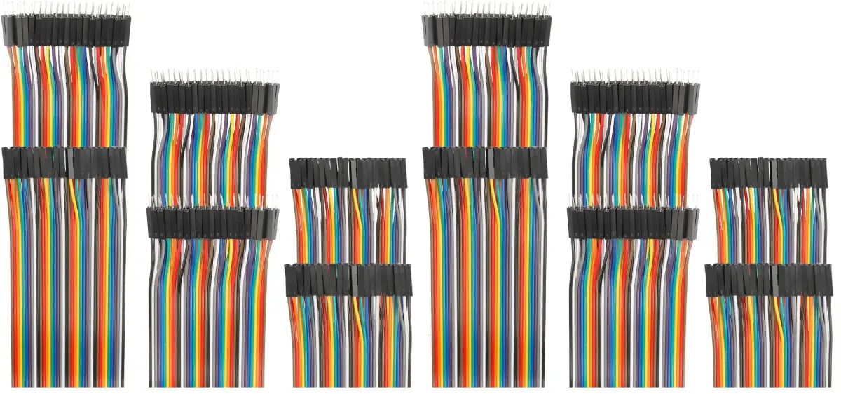 EDGELEC 120pcs 20cm Male to Female Breadboard Jumper Wires Kit - Assorted Colors (Pack of 2) - main product image