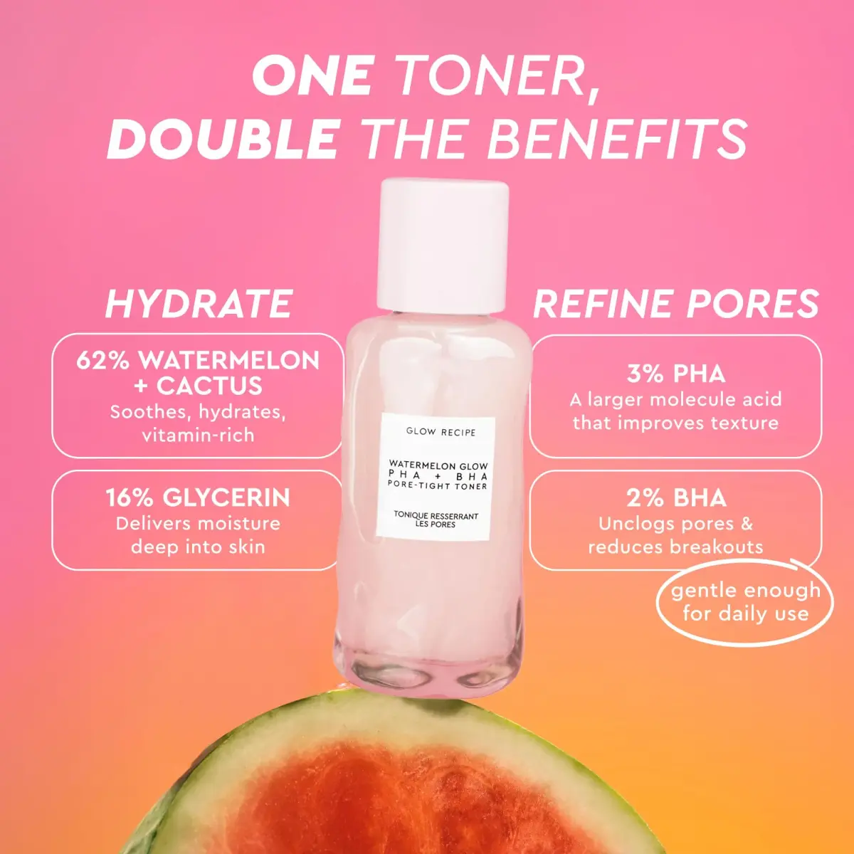 Glow Recipe Watermelon PHA + BHA Pore Tight Toner 120ml (4.05 Fl Oz) | Gentle Exfoliant for Pores - view 4