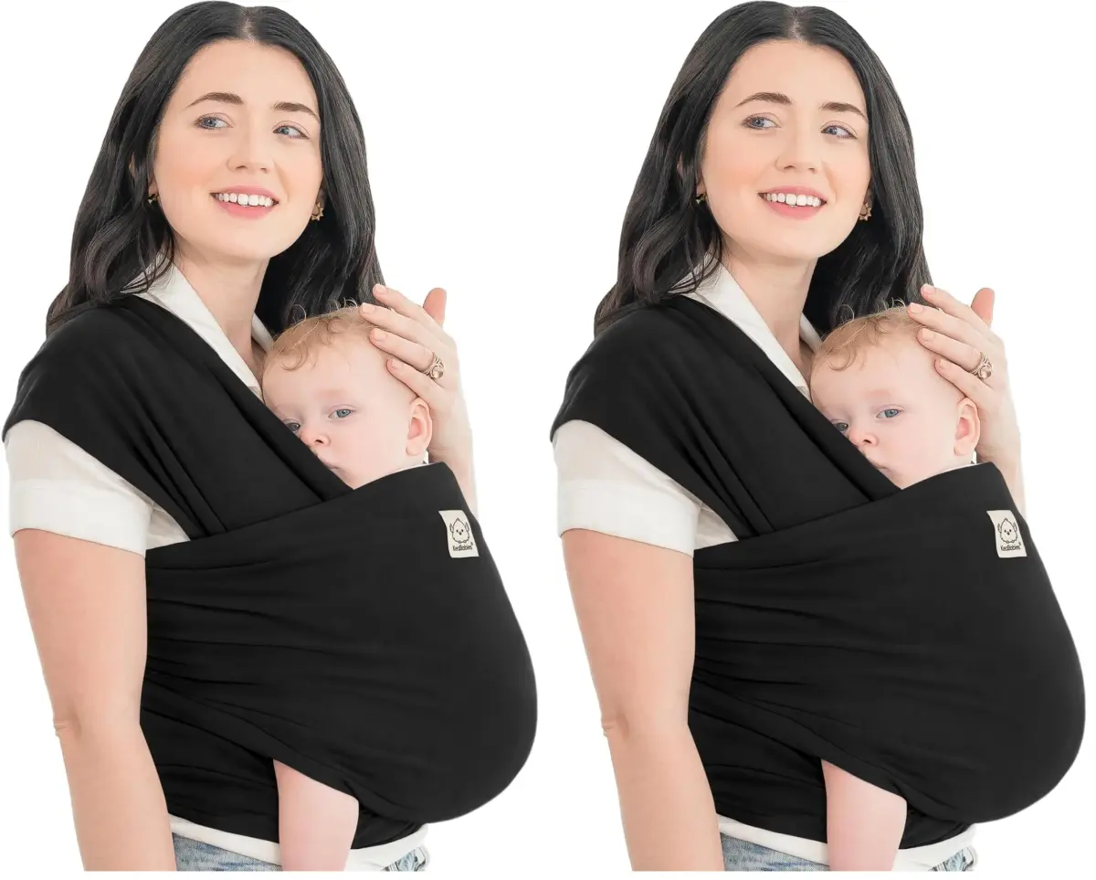 KeaBabies Original Baby Wrap Carrier - Trendy Black (Pack of 2) | Ergonomic, Breathable Fabric - main product image