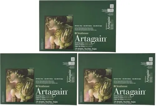 Strathmore 400 Series Tape Bound Artagain Drawing Pad 12x18 inches | Acid-Free, Medium Surface, 24 Sheets (Pack of 3) - main product image