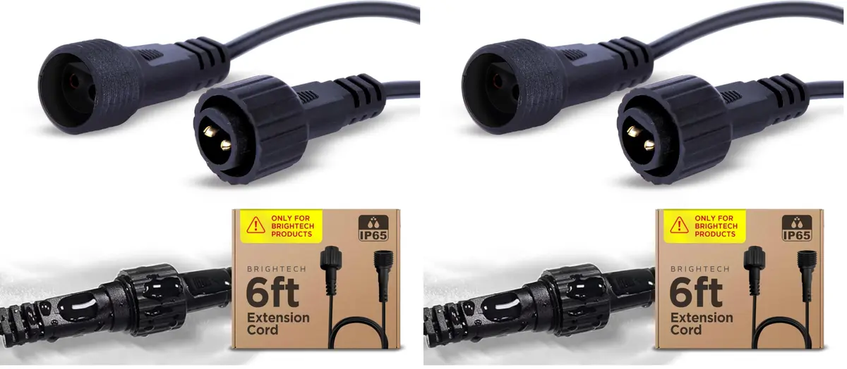 Brightech Ambience Pro Waterproof Extension Cable for Solar Outdoor String Lights, 6 Ft Pack of 2 | Rugged & Reliable - main product image