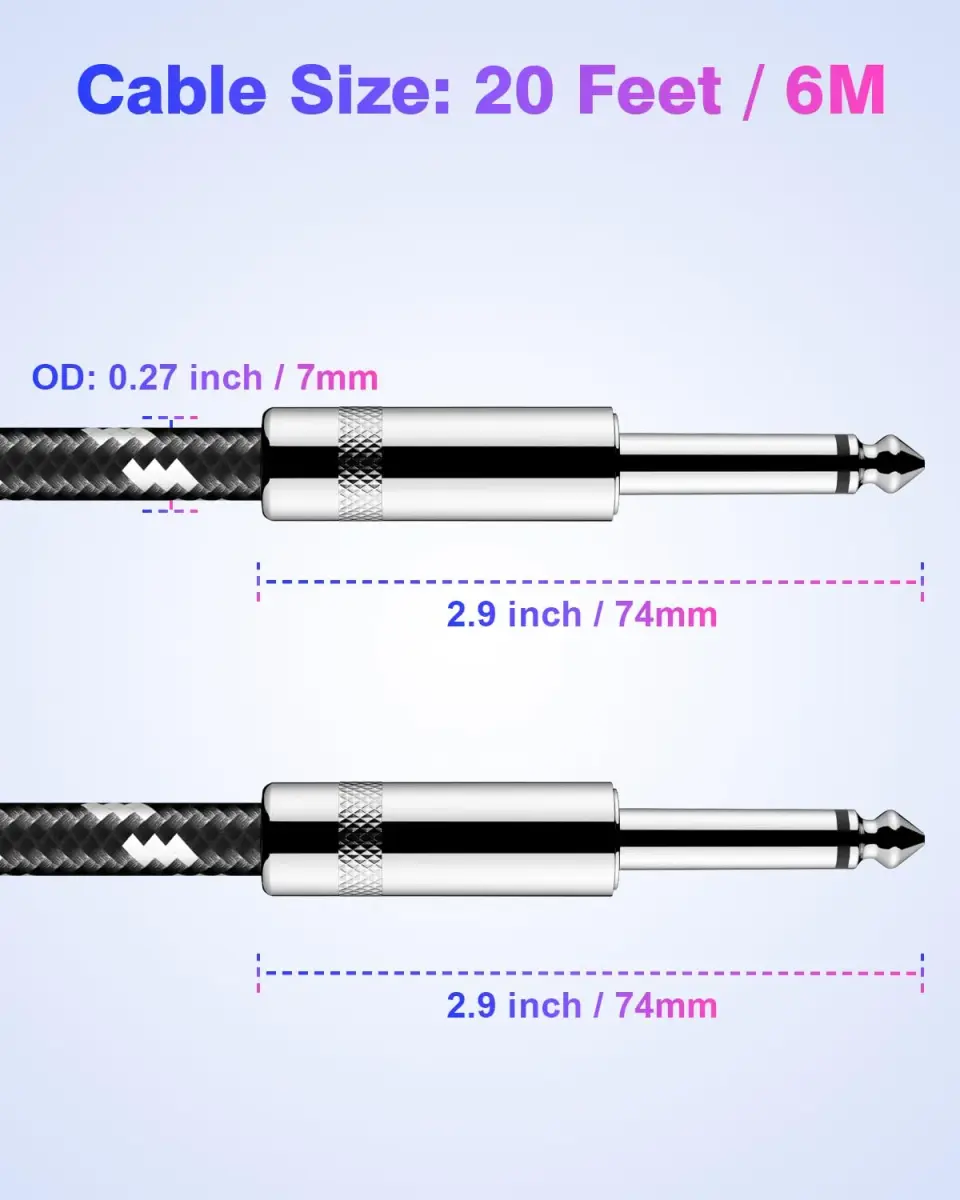 New Bee Guitar Cable 20 ft (6.1 m) | Low Noise High Fidelity - view 3