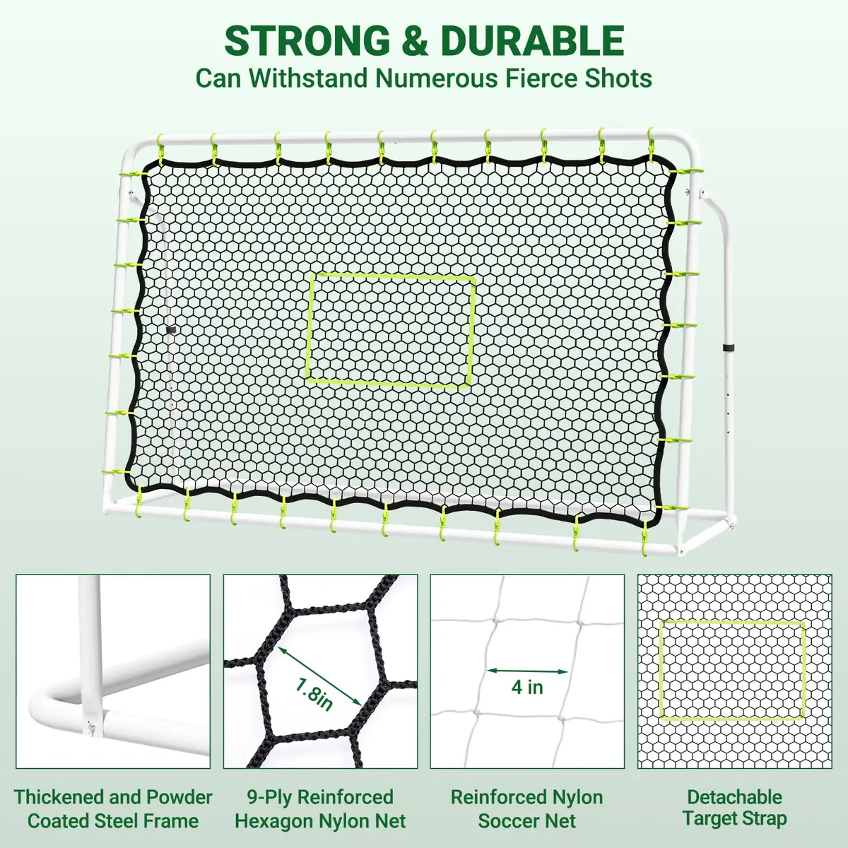 NAIZEA 2 in 1 Soccer Rebounder Net & Soccer Goal | Adjustable Angles for Skill & Multi-Sport Training - view 7