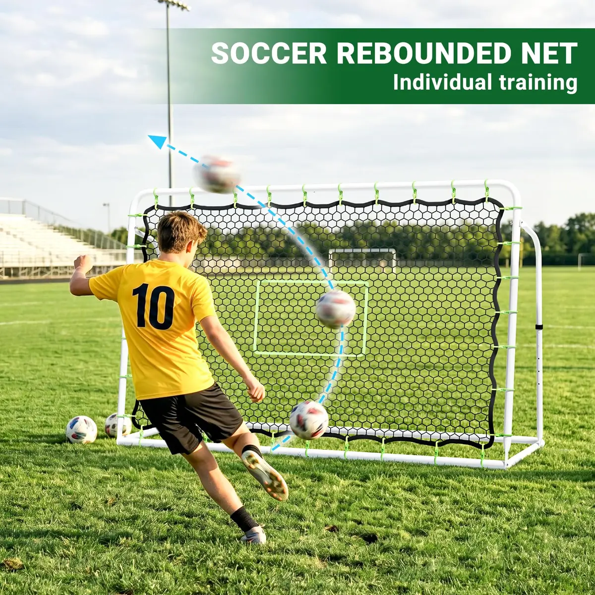 NAIZEA 2 in 1 Soccer Rebounder Net & Soccer Goal | Adjustable Angles for Skill & Multi-Sport Training - view 4