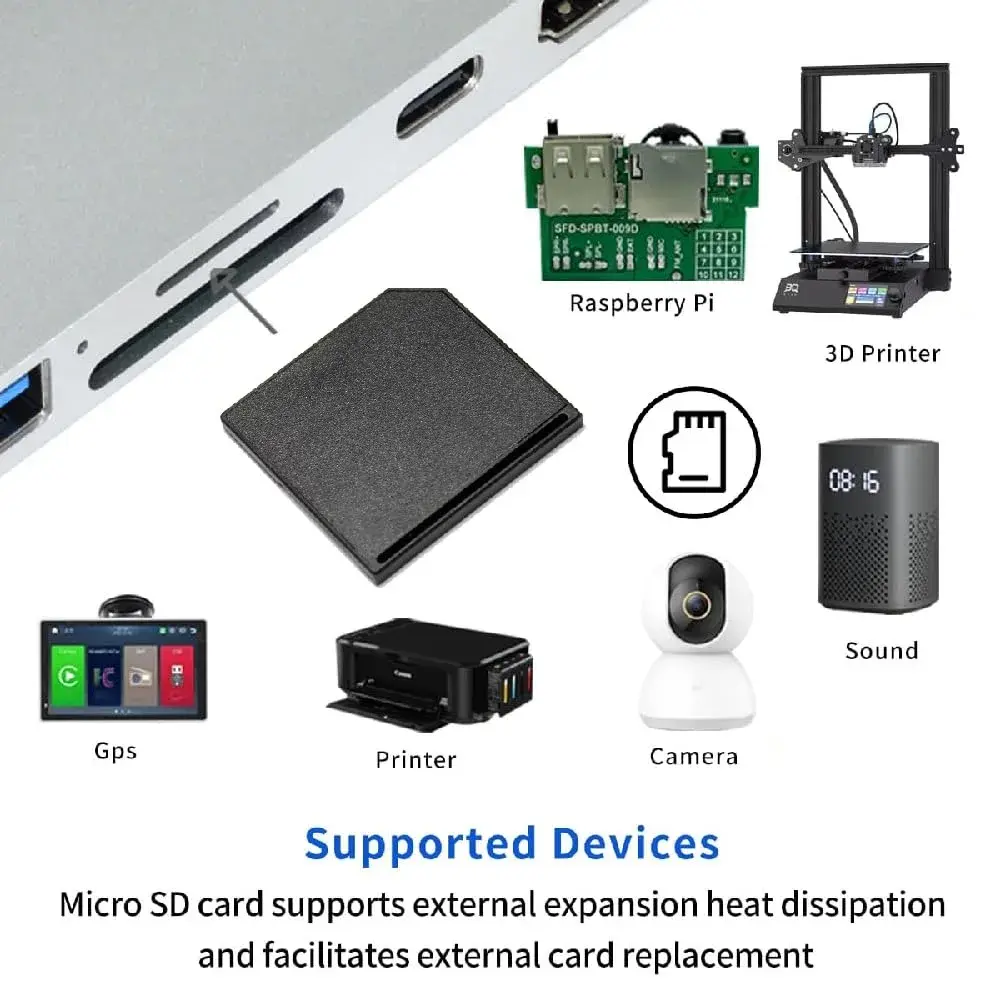 cablecc Low Profile SD Card Adapter 50cm (20mm) | 5-Pack Black for Mac Laptops with 512GB Micro SD Support - view 9
