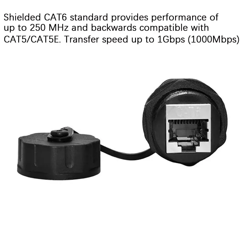 ANMBEST Shielded CAT6 RJ45 Waterproof Connector Panel Mount Coupler 20-Pack | IP68 Rated for Industrial Ethernet - view 2