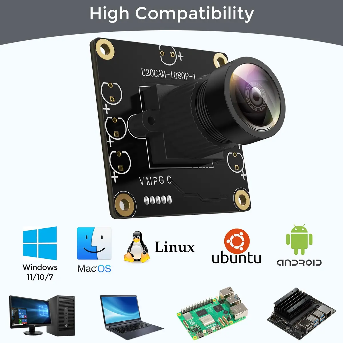 innomaker 1080P USB 2.0 UVC Camera Module (Pack of 2) | 130° Wide Angle, Plug & Play for SBCs - view 4