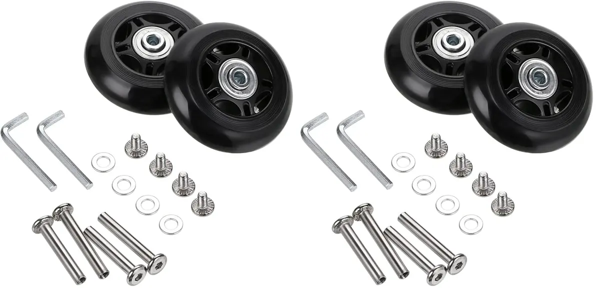 OwnMy 70mm x 24mm Replacement Luggage Wheels Set of 2 | Silent & Durable Suitcase Swivel Wheels - main product image