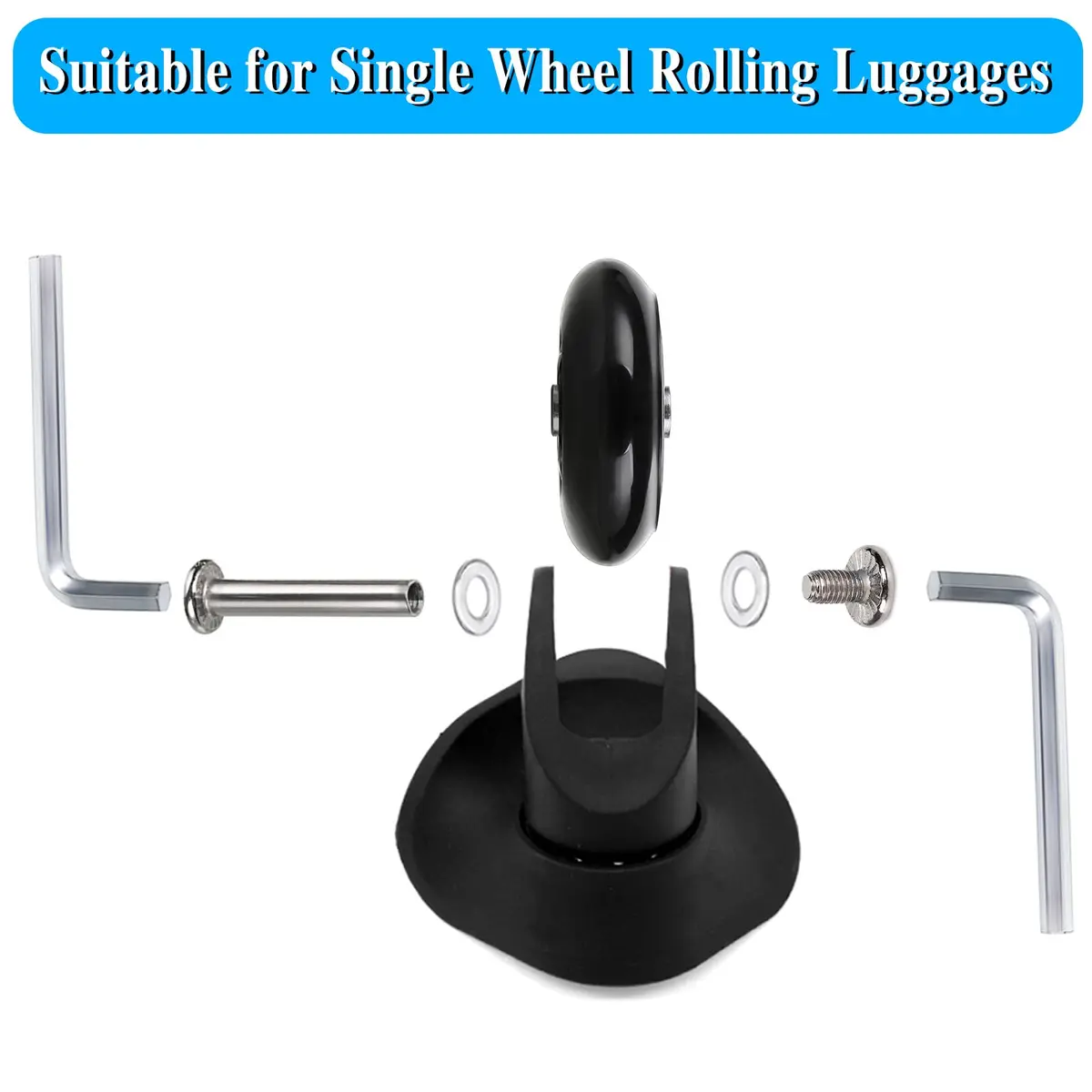 OwnMy 70mm x 24mm Replacement Luggage Wheels Set of 2 | Silent & Durable Suitcase Swivel Wheels - view 5