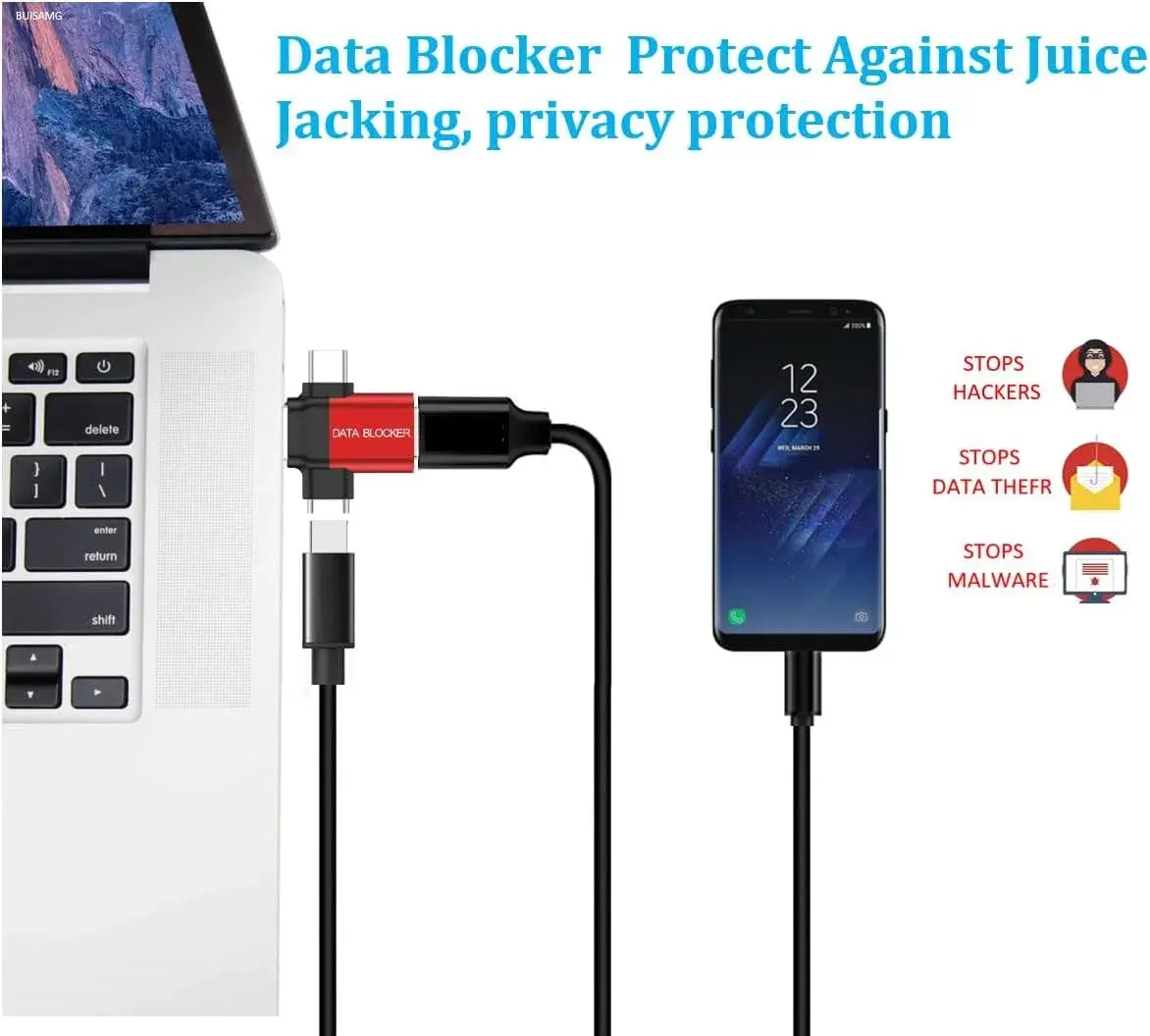 BUISAMG USB C Data Blocker 4-Pack | Protects Against Juice Jacking - view 5