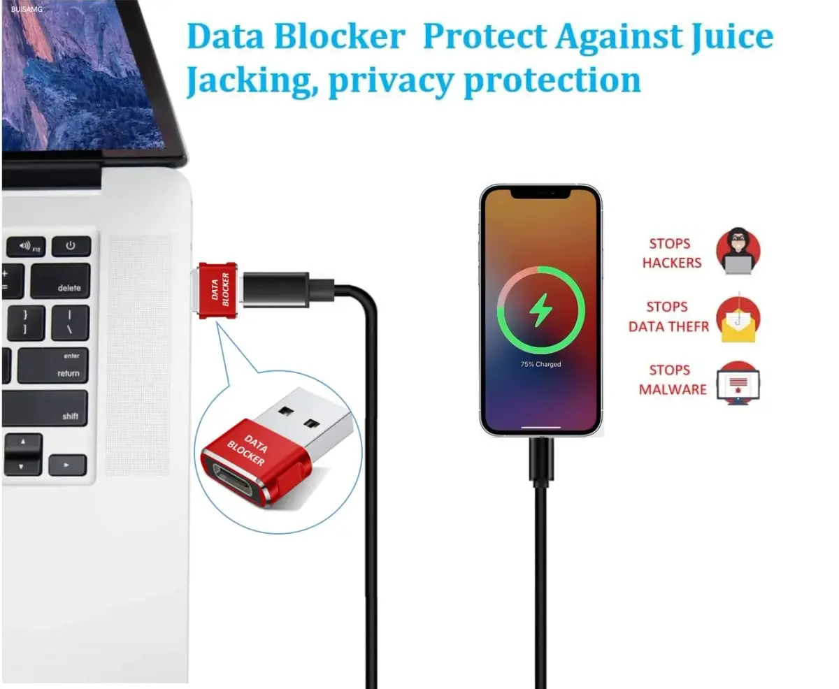 BUISAMG USB C Data Blocker 4-Pack | Protects Against Juice Jacking - view 4