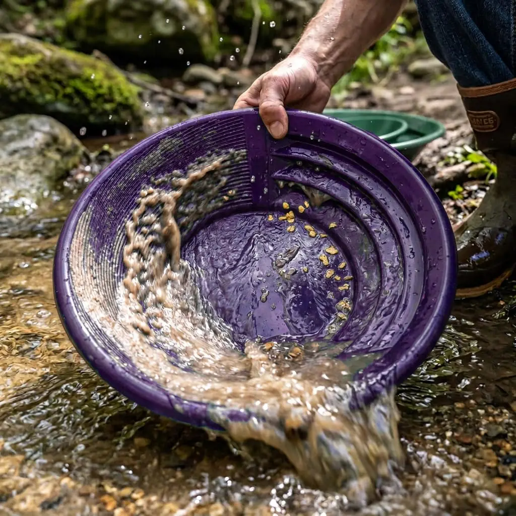 Sluice Fox Gold Panning Kit with Classifier, 2 Pans & Backpack - Purple | Prospecting Equipment - view 5