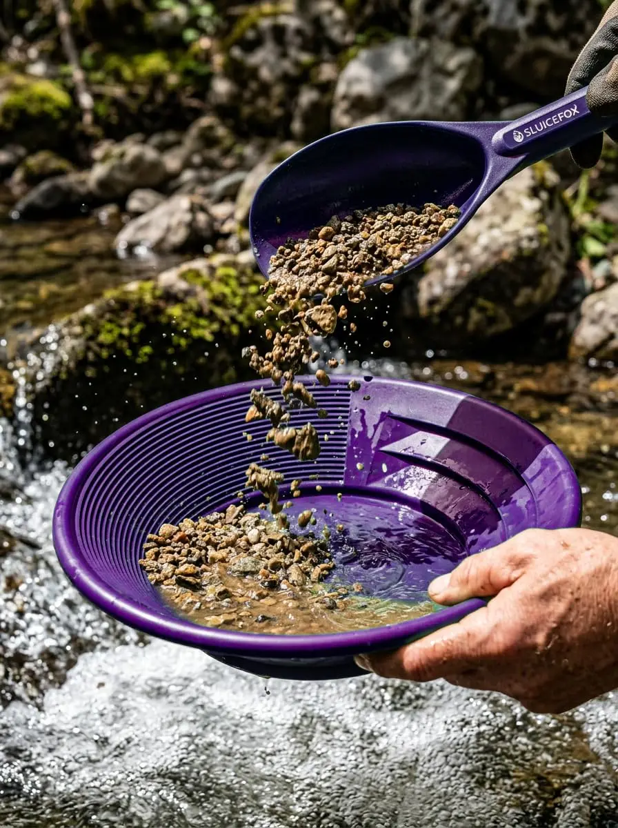Sluice Fox Gold Panning Kit with Classifier, 2 Pans & Backpack - Purple | Prospecting Equipment - view 3
