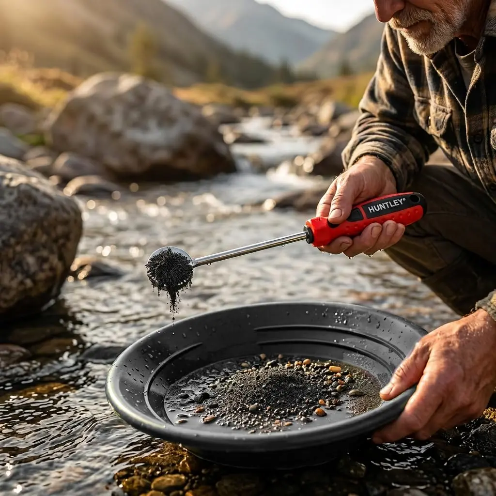 Sluice Fox Gold Panning Kit with 12" Pocket Sluice & 2 Gold Pans - Black | Prospecting Equipment for Gold - view 7