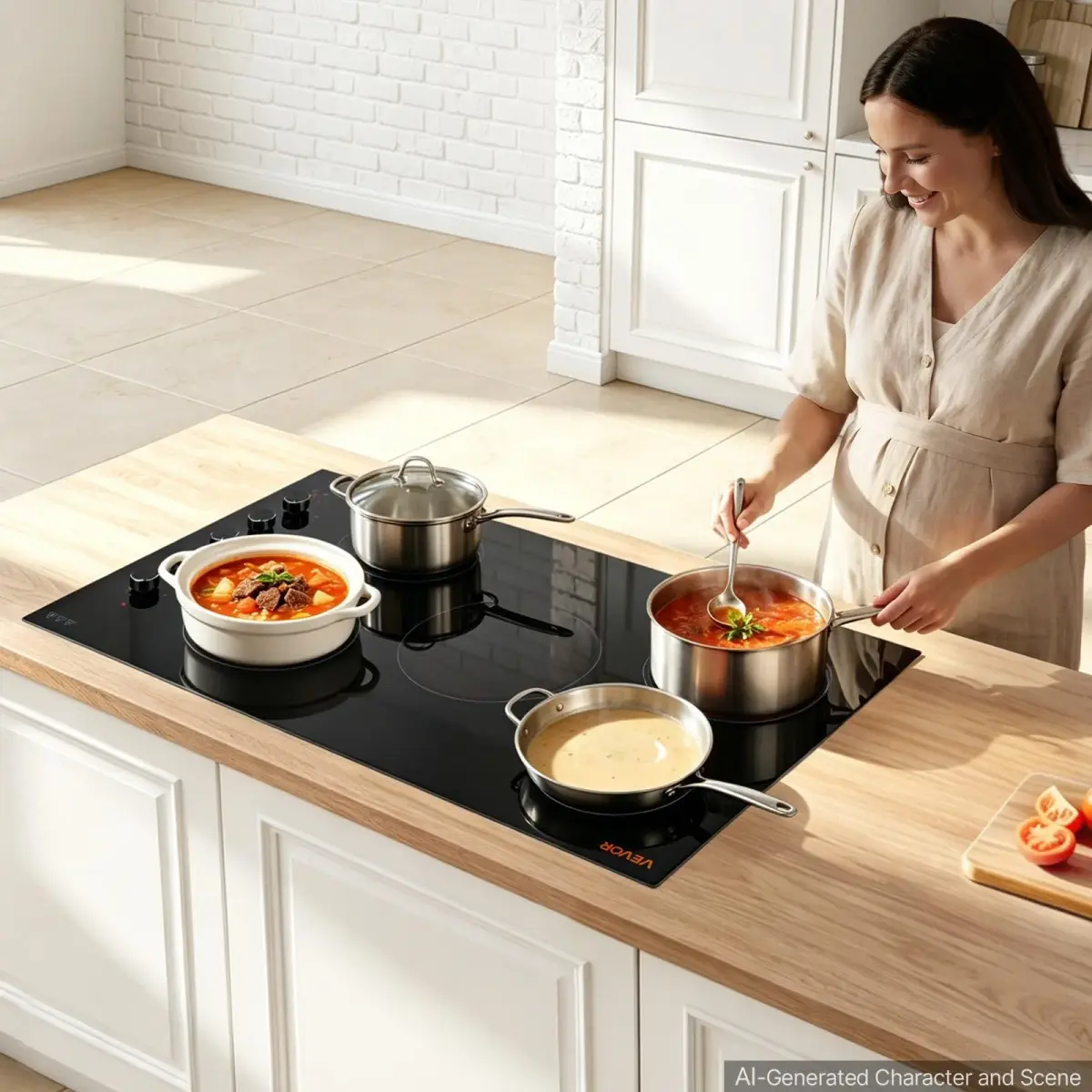 VEVOR 36-inch 5-Burner Electric Cooktop 8800W 220V | Built-in Ceramic Radiant Stove with 11 Heat Levels & Timer - view 9