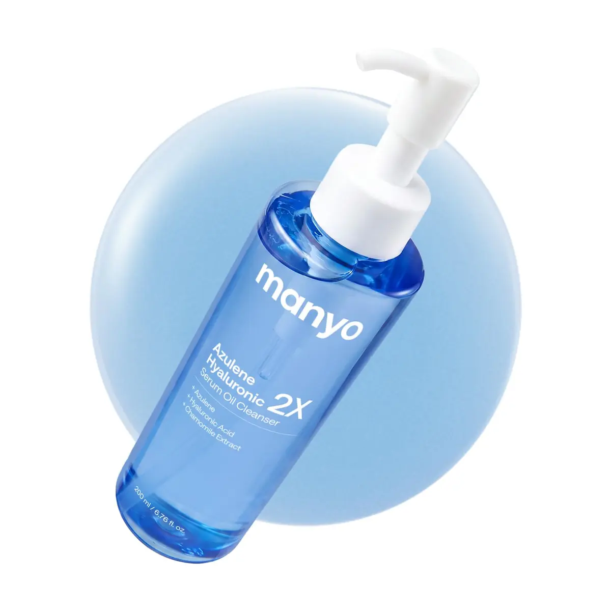 MANYO Azulene Hyaluronic 2X Serum Oil Cleanser 200ml (6.76 fl oz) | Calms Skin, Deep Cleans Pores - main product image