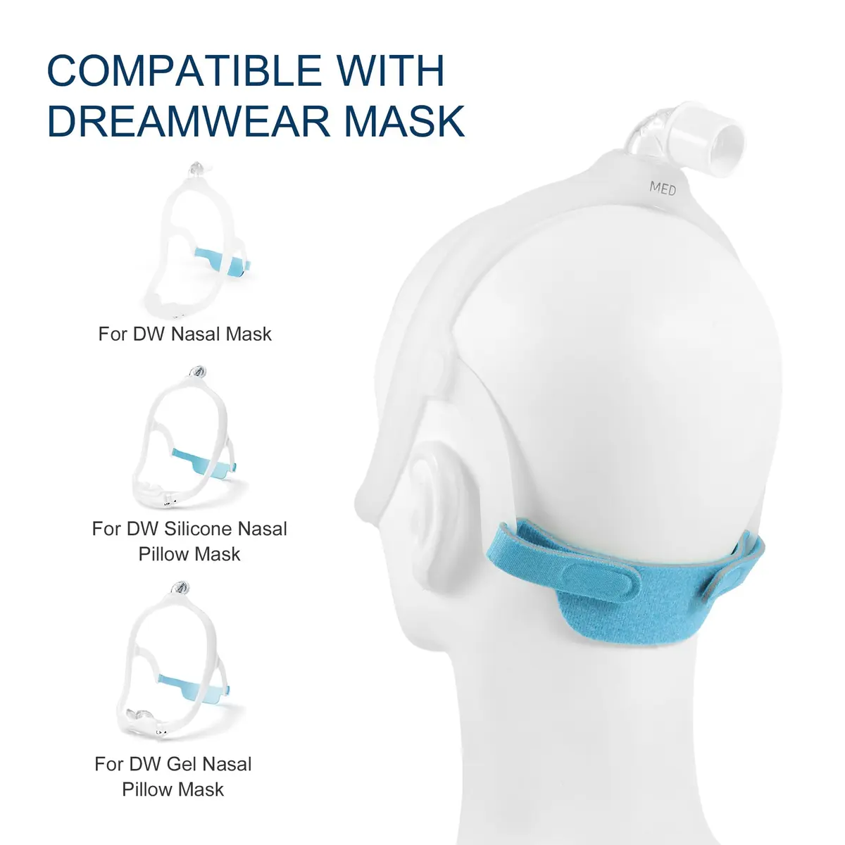 Hecatelly 2 Pack Replacement Headgear Strap for DreamWear Nasal Pillow Mask | Breathable & Adjustable (70-120 chars) - view 2