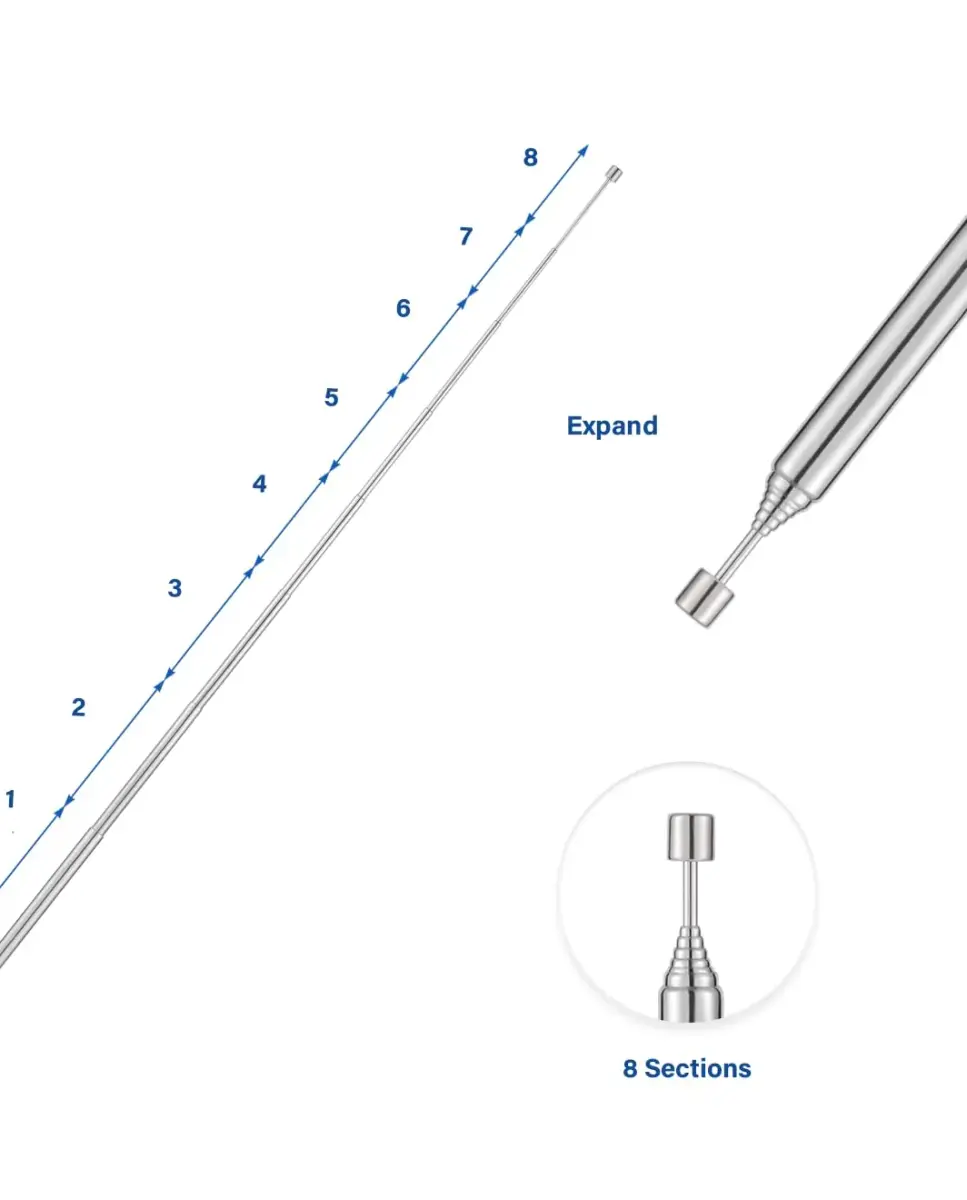 POBADY 8-Section Telescopic Antenna 73.03cm (28.75in) | SMA Male Connector for AM/FM Radio Receivers - view 5