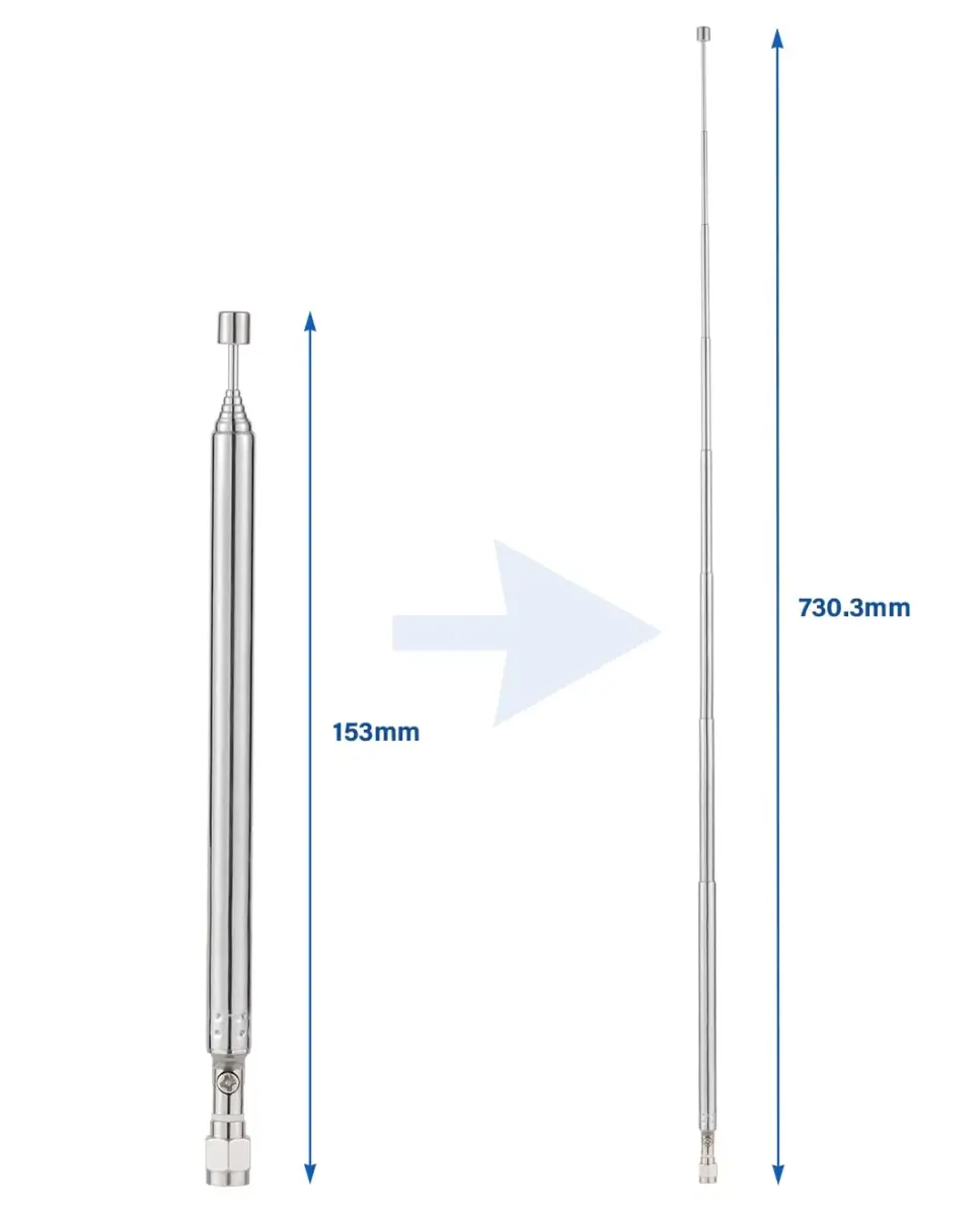 POBADY 8-Section Telescopic Antenna 73.03cm (28.75in) | SMA Male Connector for AM/FM Radio Receivers - view 6