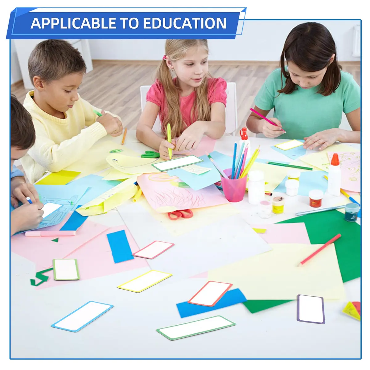 Utron Magnetic Dry Erase Labels 3.2"x1.2" (72PCS, 9 Colors) | Reusable Name Plates for Whiteboards & Lockers - view 7