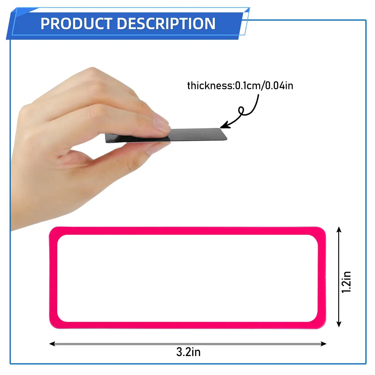 Utron Magnetic Dry Erase Labels 3.2"x1.2" (72PCS, 9 Colors) | Reusable Name Plates for Whiteboards & Lockers - view 2