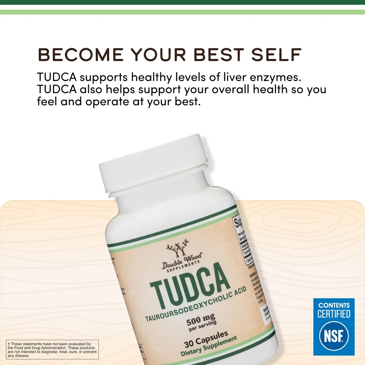 Double Wood Supplements TUDCA Tauroursodeoxycholic Acid 500mg Capsules | Liver Health Support (30 Count) - view 4