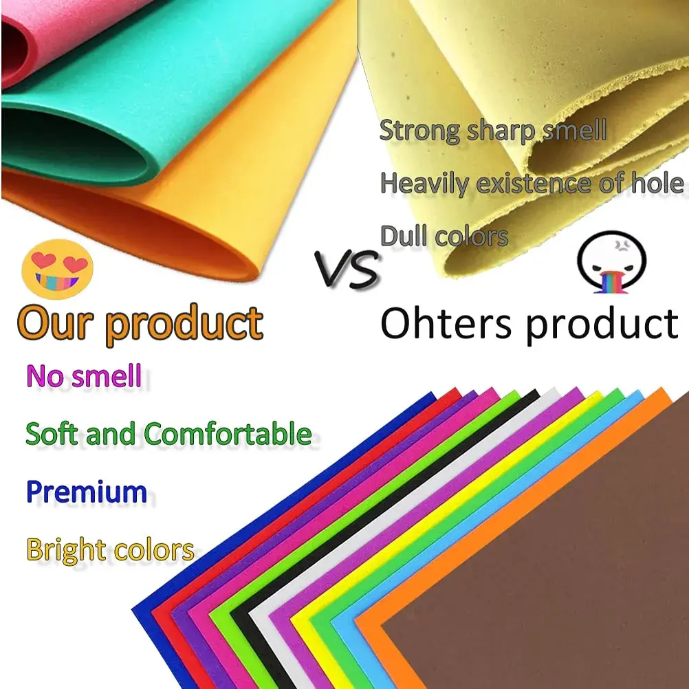 MEARCOOH Craft Foam Sheets 21.5 cm x 14 cm x 1.8 mm | 312 Pack Multi-Color EVA Foam Paper Set for DIY Projects - view 2