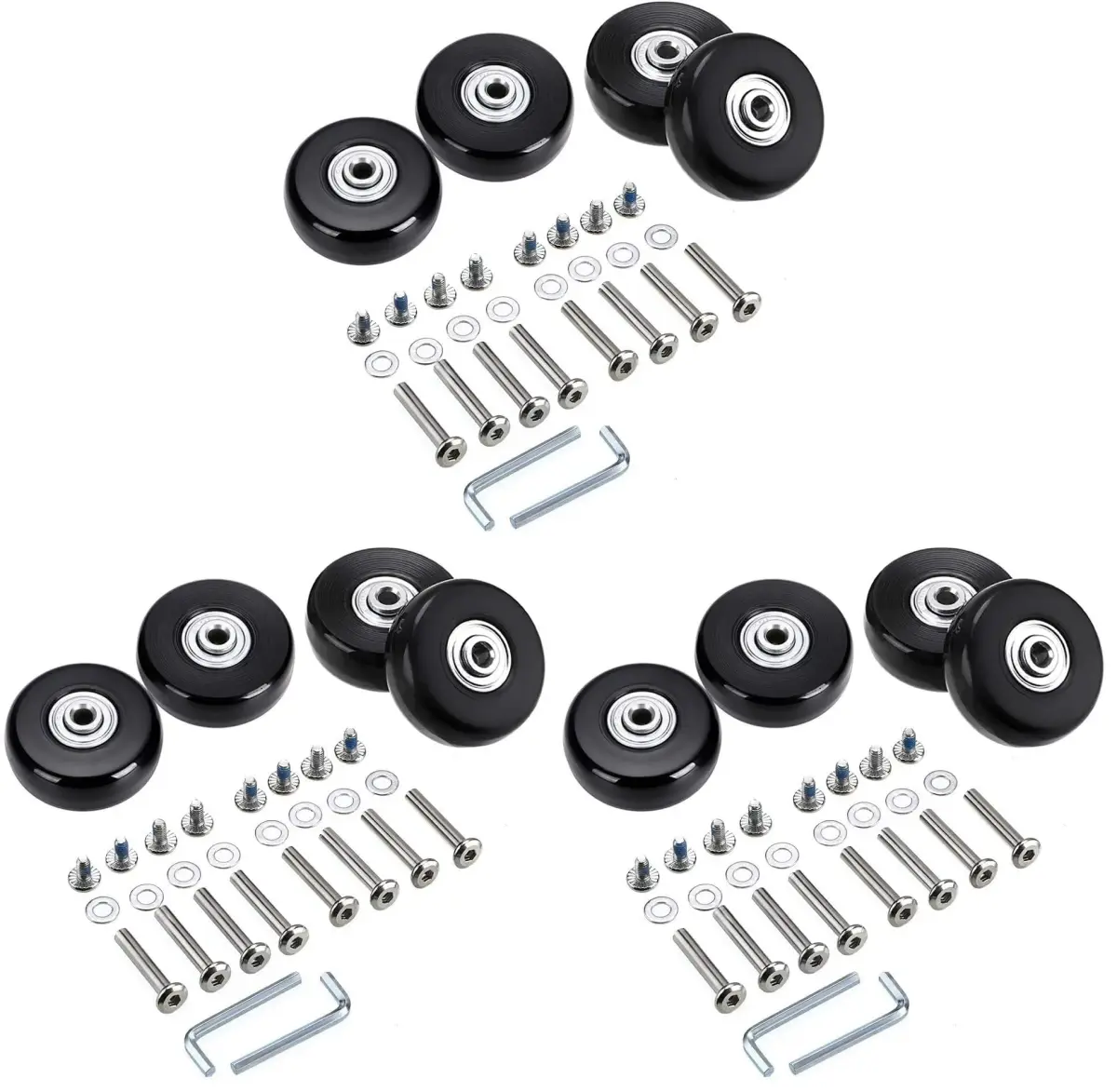 OwnMy Luggage Suitcase Replacement Wheels 45mm x 18mm | Pack of 3 Sets (12 Wheels Total) - main product image