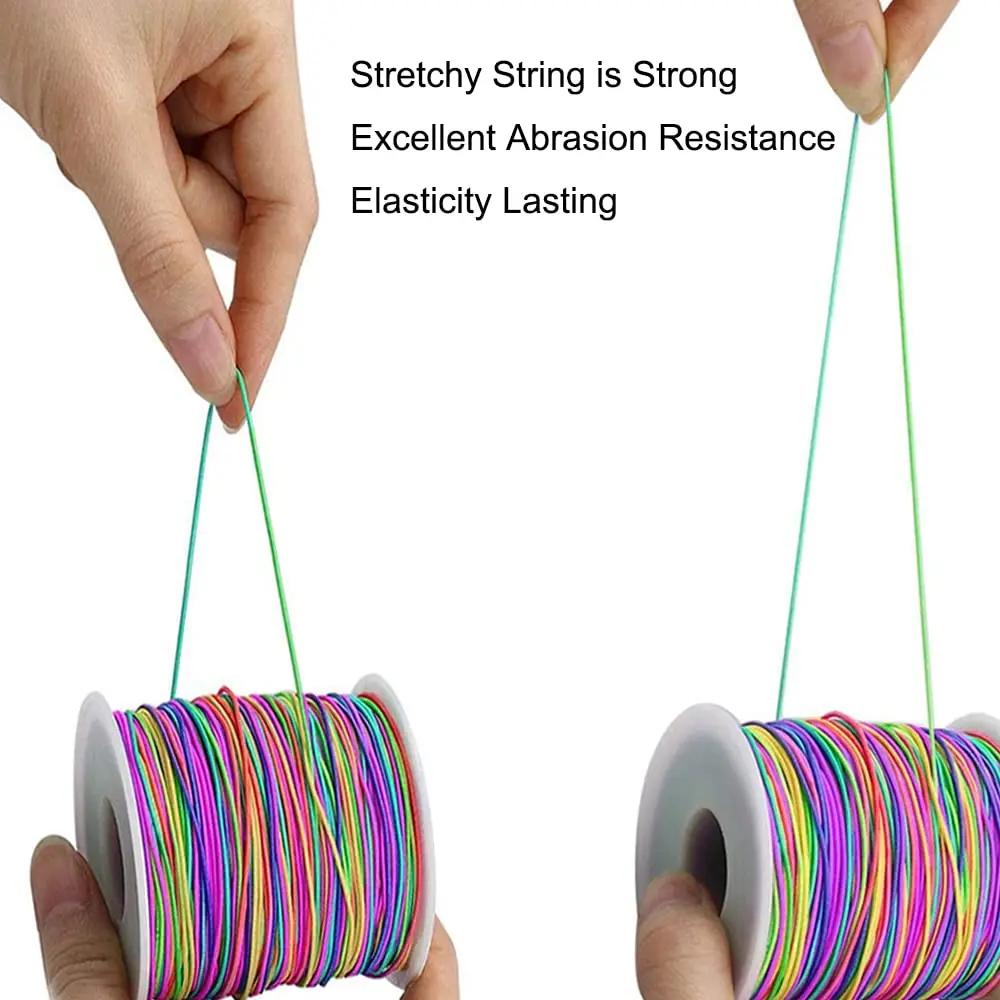LUSTEMBER 1mm Rainbow Elastic Beading Cord 330 Feet (990 Feet Total) | Sturdy & Durable for Jewelry Making - view 2