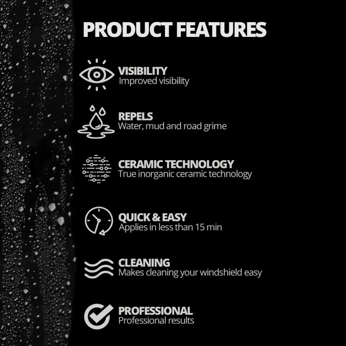 CERAKOTE Ceramic Glass Coat Protectant Pack of 2 | Hydrophobic Windshield Coating for Enhanced Visibility - view 2