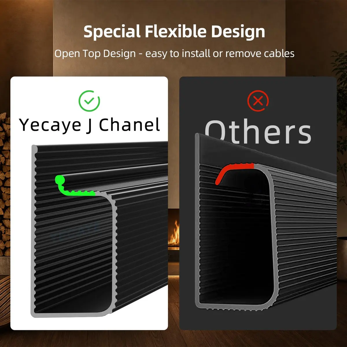 Yecaye 12 Pack Cable Management | No-Drill Adhesive Cord Organizer for Desk & Home Office, Black - view 7