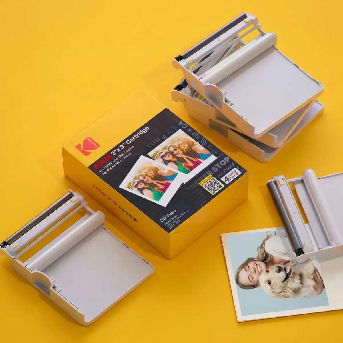 KODAK 4PASS 3x3” Cartridge Refill | 120 Sheets, Waterproof & Fading Resistant - view 2