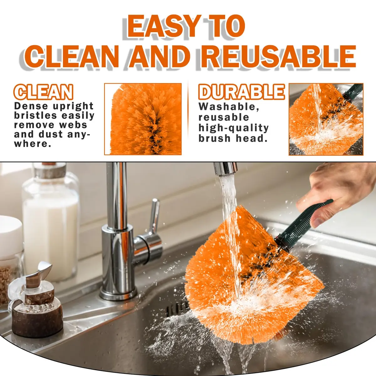 Buyplus Telescoping Cobweb Duster 24FT Extension Pole | Reaches Up To 30+ Feet - view 5