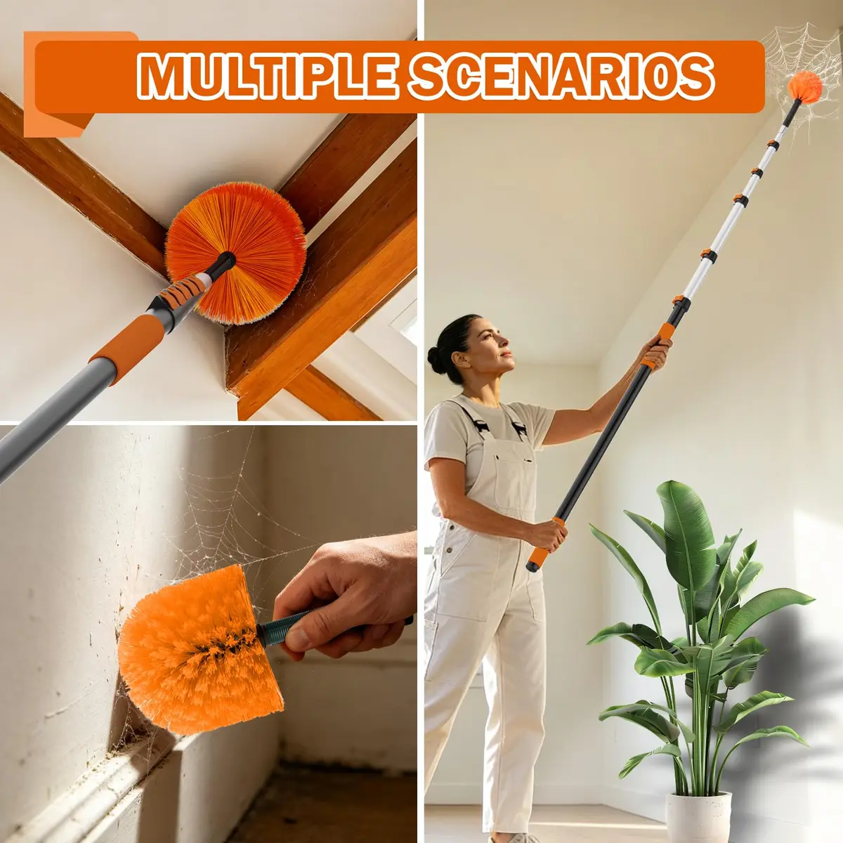 Buyplus Telescoping Cobweb Duster 24FT Extension Pole | Reaches Up To 30+ Feet - view 7